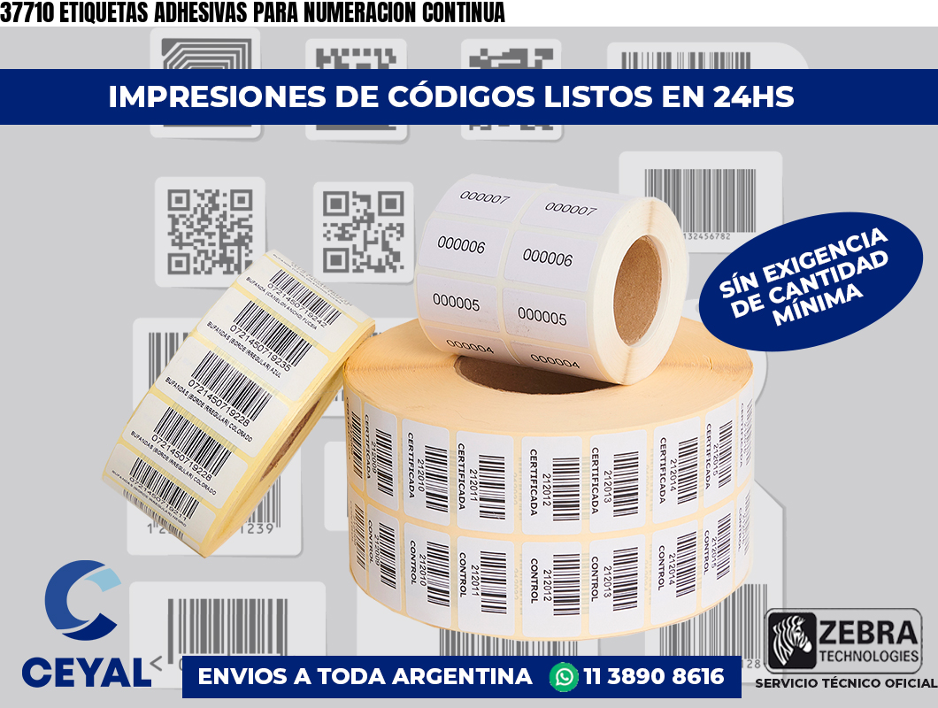 37710 ETIQUETAS ADHESIVAS PARA NUMERACION CONTINUA