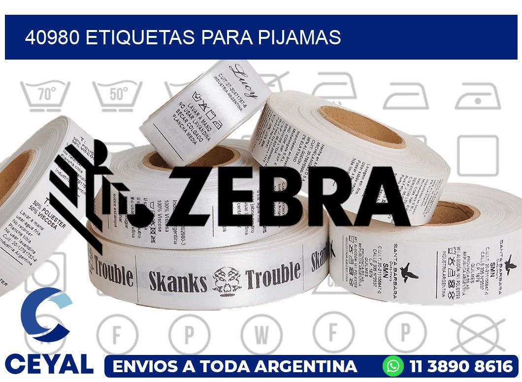 40980 ETIQUETAS PARA PIJAMAS