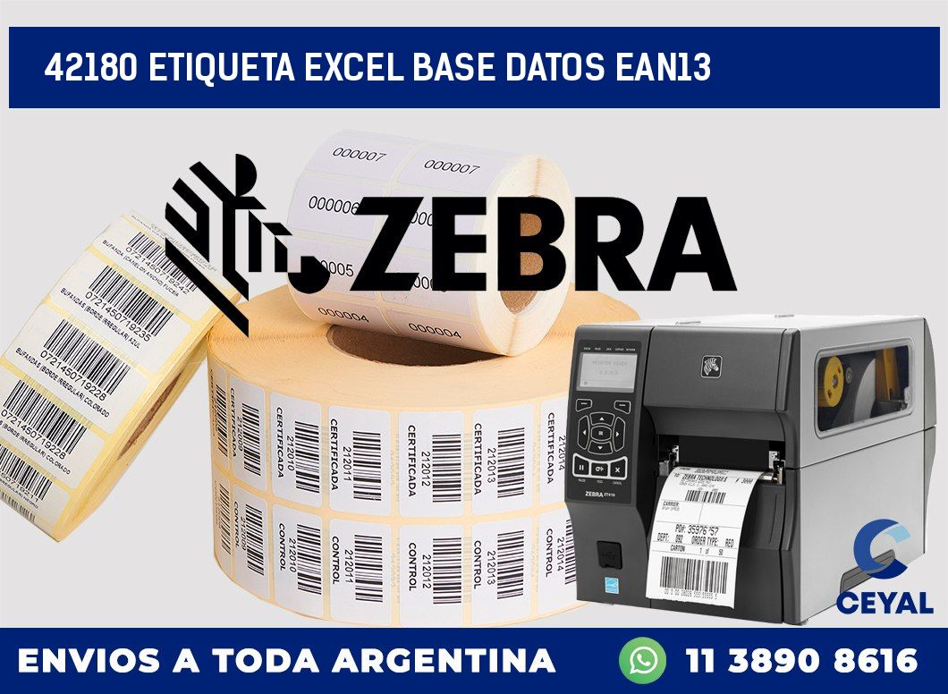 42180 etiqueta excel base datos ean13