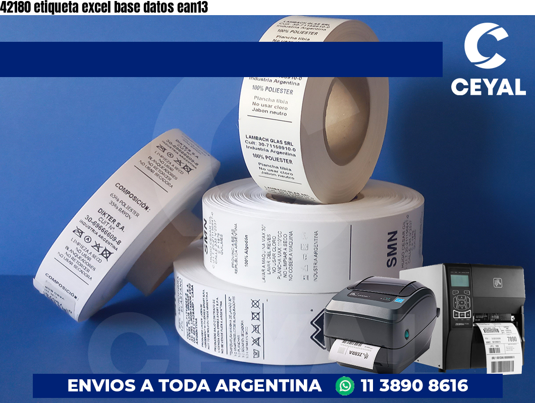 42180 etiqueta excel base datos ean13