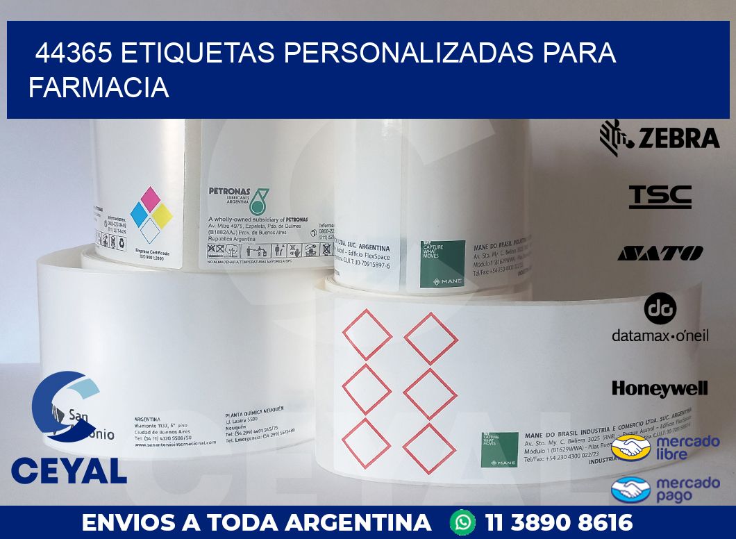 44365 ETIQUETAS PERSONALIZADAS PARA FARMACIA