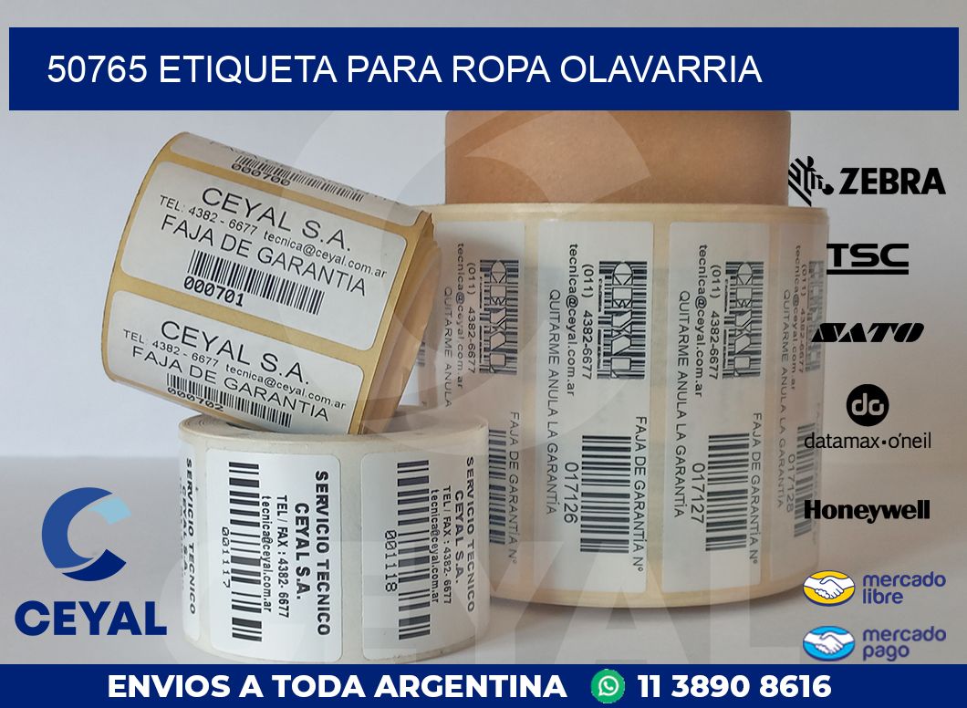 50765 ETIQUETA PARA ROPA OLAVARRIA