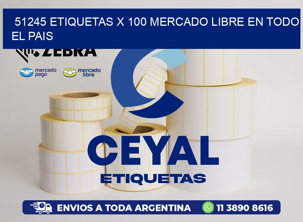 51245 ETIQUETAS X 100 MERCADO LIBRE EN TODO EL PAIS