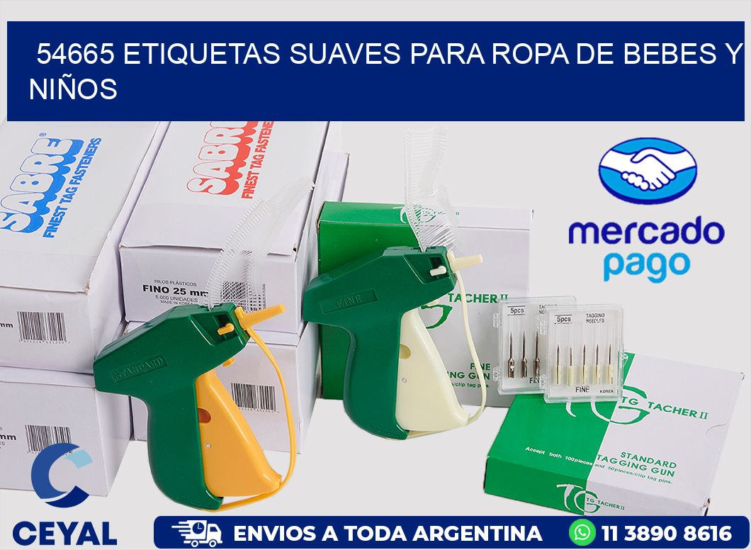 54665 ETIQUETAS SUAVES PARA ROPA DE BEBES Y NIÑOS