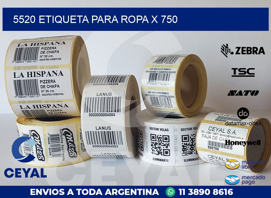 5520 ETIQUETA PARA ROPA X 750