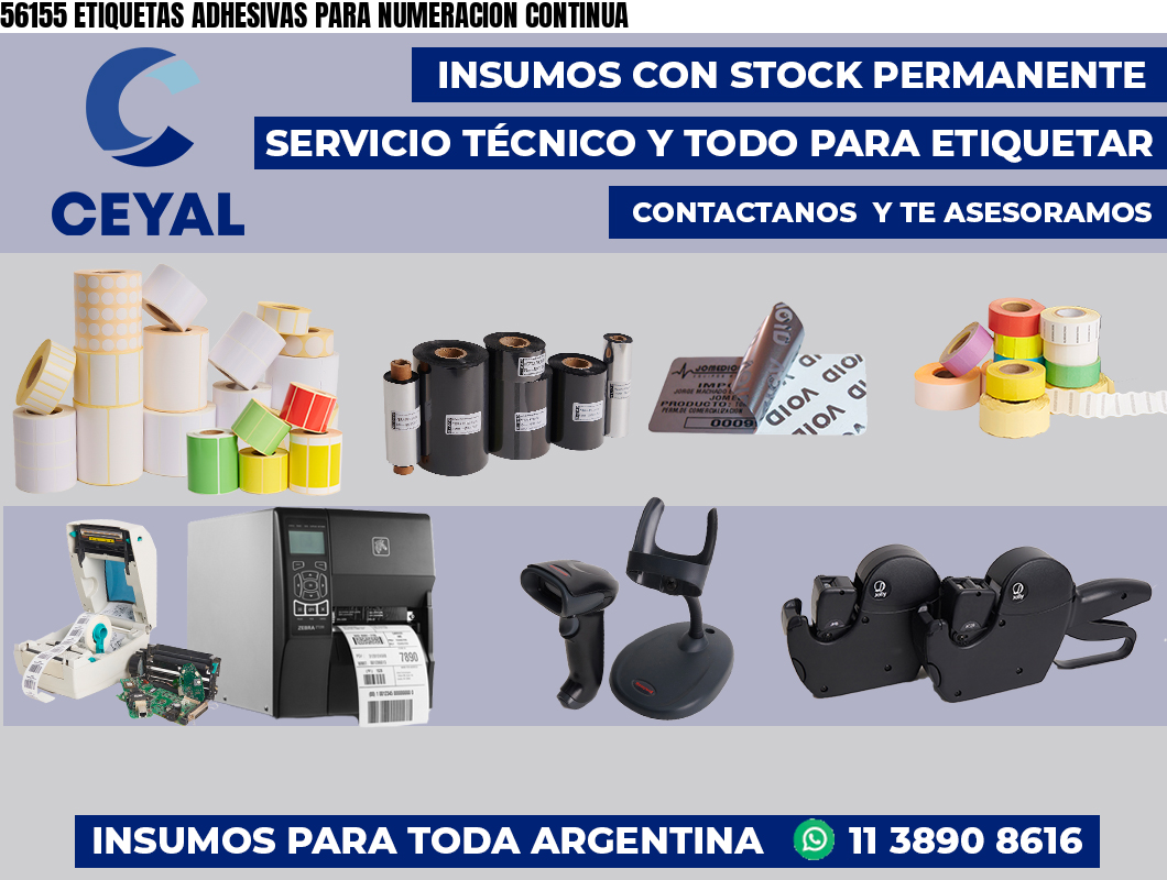 56155 ETIQUETAS ADHESIVAS PARA NUMERACION CONTINUA