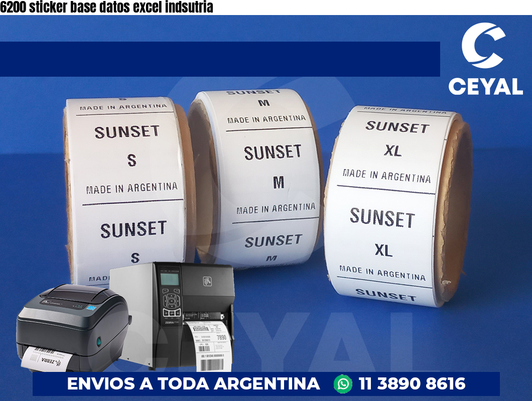 6200 sticker base datos excel indsutria
