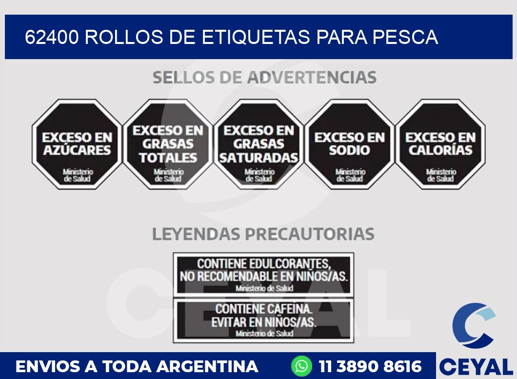 62400 ROLLOS DE ETIQUETAS PARA PESCA