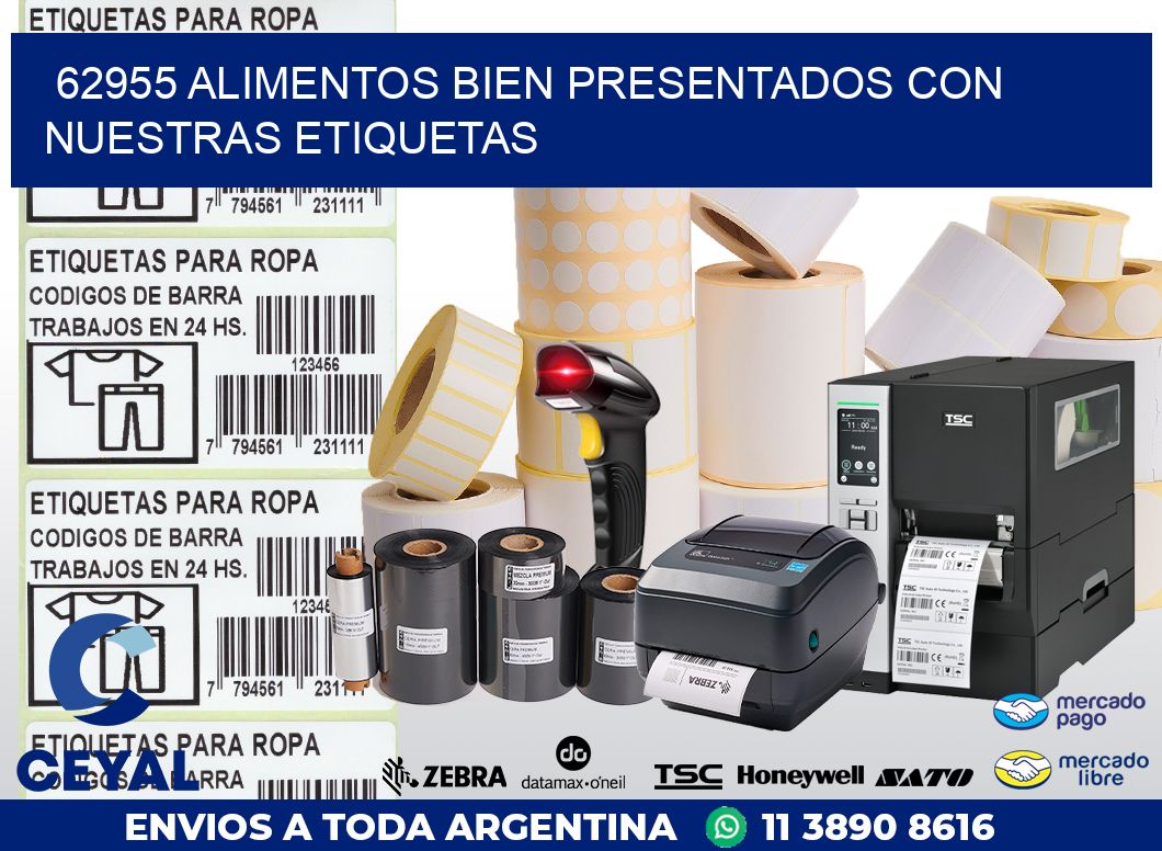 62955 ALIMENTOS BIEN PRESENTADOS CON NUESTRAS ETIQUETAS