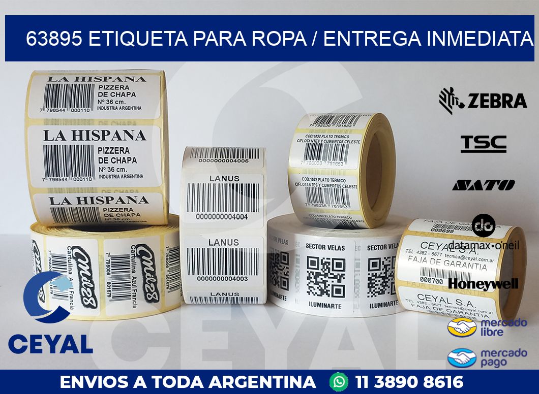 63895 ETIQUETA PARA ROPA / ENTREGA INMEDIATA