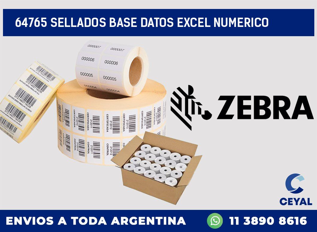 64765 sellados base datos excel numerico