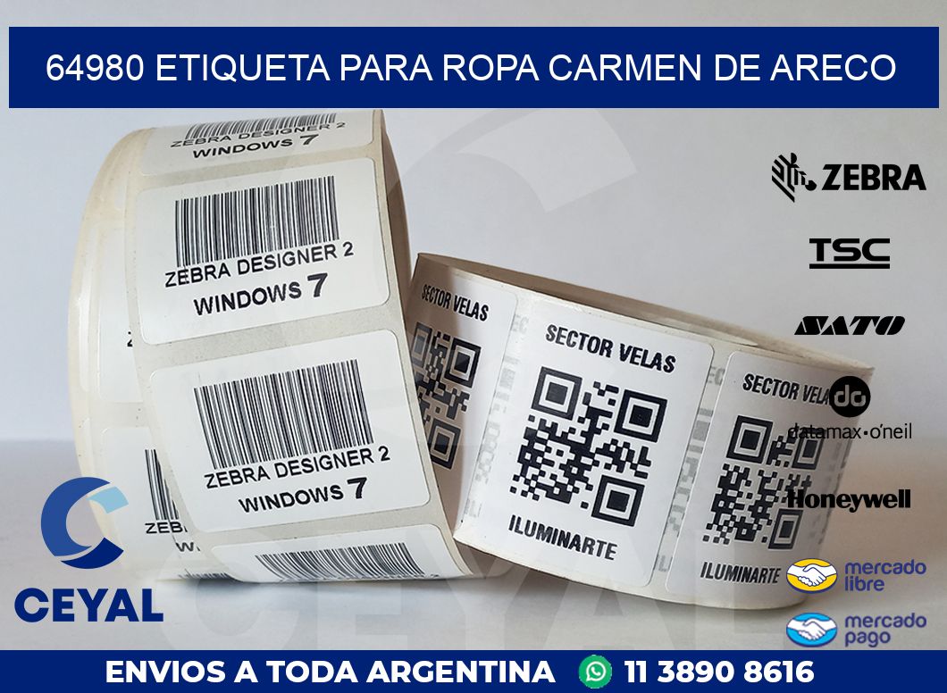 64980 ETIQUETA PARA ROPA CARMEN DE ARECO