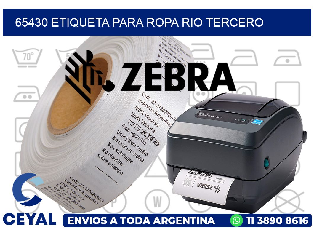 65430 ETIQUETA PARA ROPA RIO TERCERO