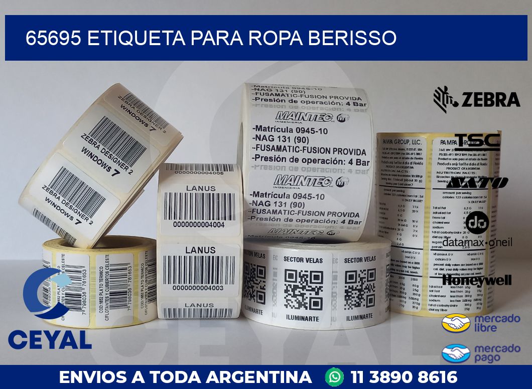 65695 ETIQUETA PARA ROPA BERISSO