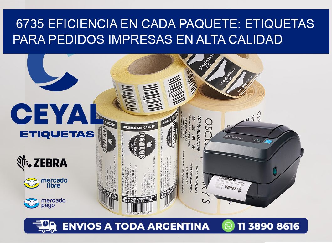 6735 EFICIENCIA EN CADA PAQUETE: ETIQUETAS PARA PEDIDOS IMPRESAS EN ALTA CALIDAD