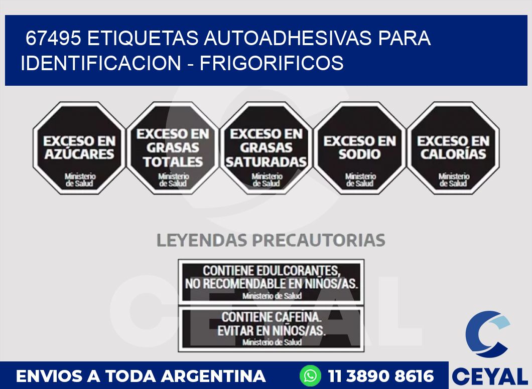 67495 ETIQUETAS AUTOADHESIVAS PARA IDENTIFICACION - FRIGORIFICOS