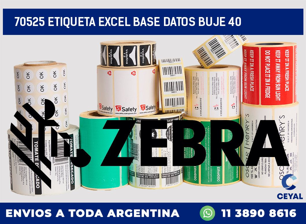 70525 etiqueta excel base datos buje 40