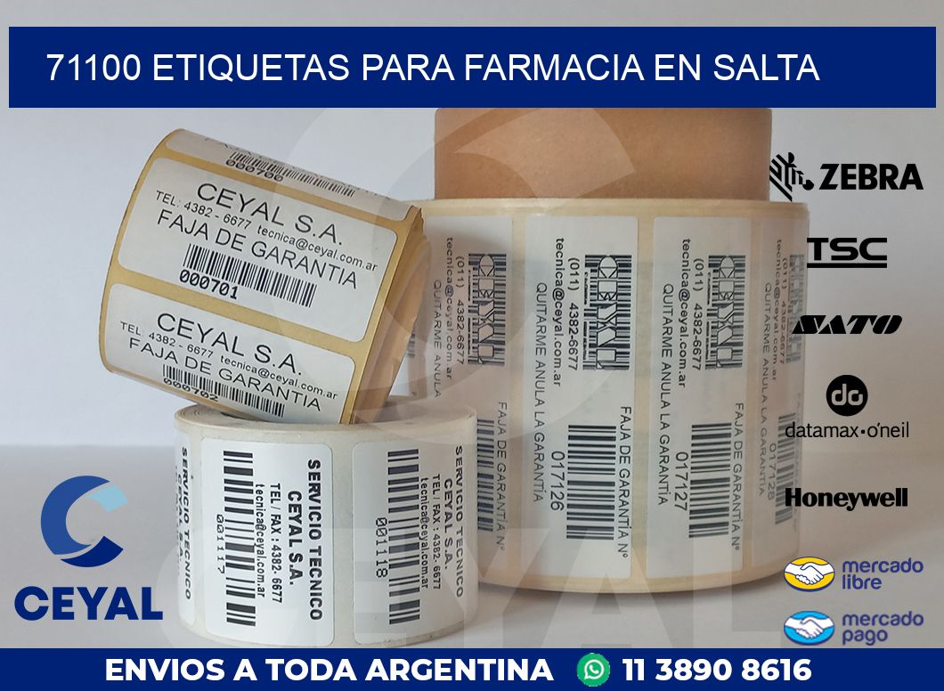 71100 ETIQUETAS PARA FARMACIA EN SALTA