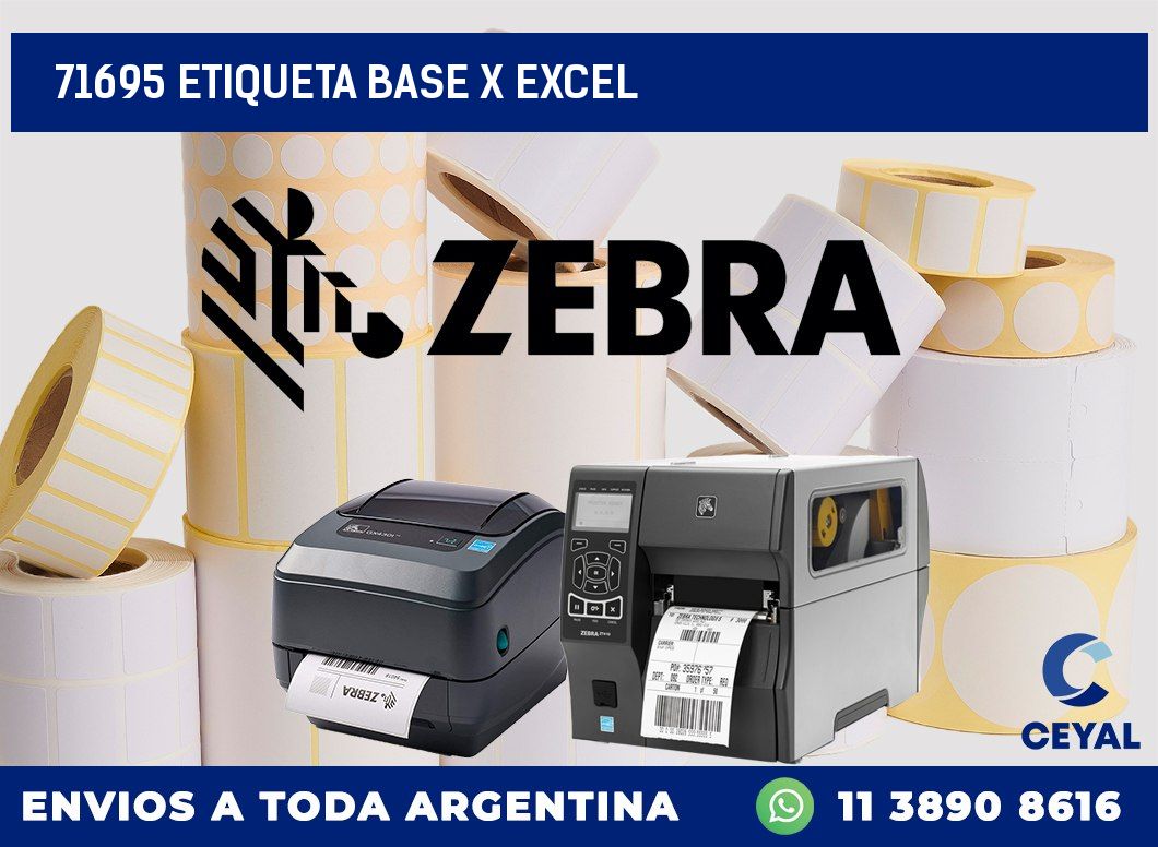 71695 etiqueta base x excel