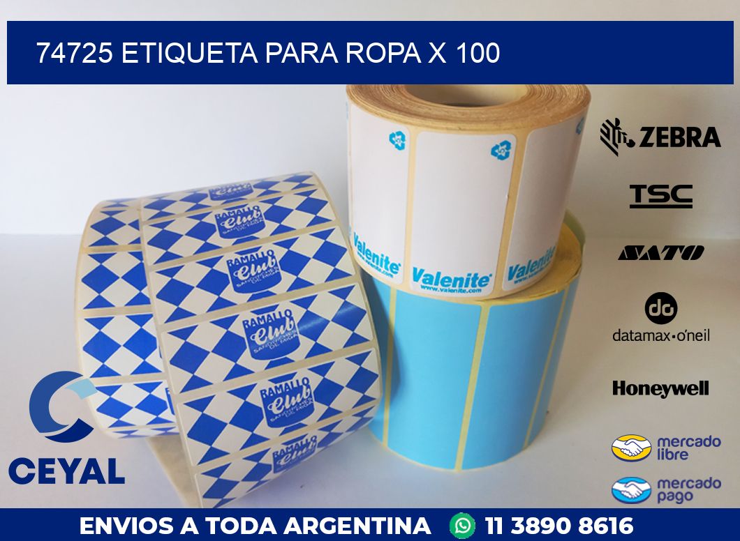 74725 ETIQUETA PARA ROPA X 100