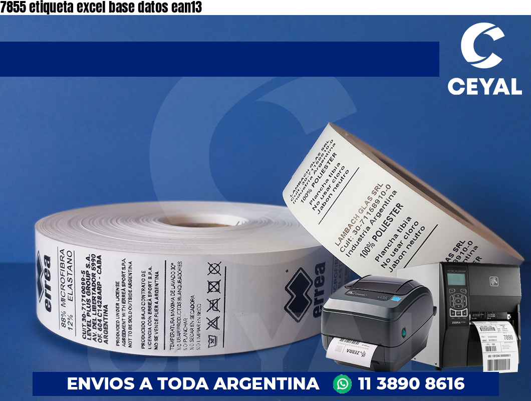 7855 etiqueta excel base datos ean13