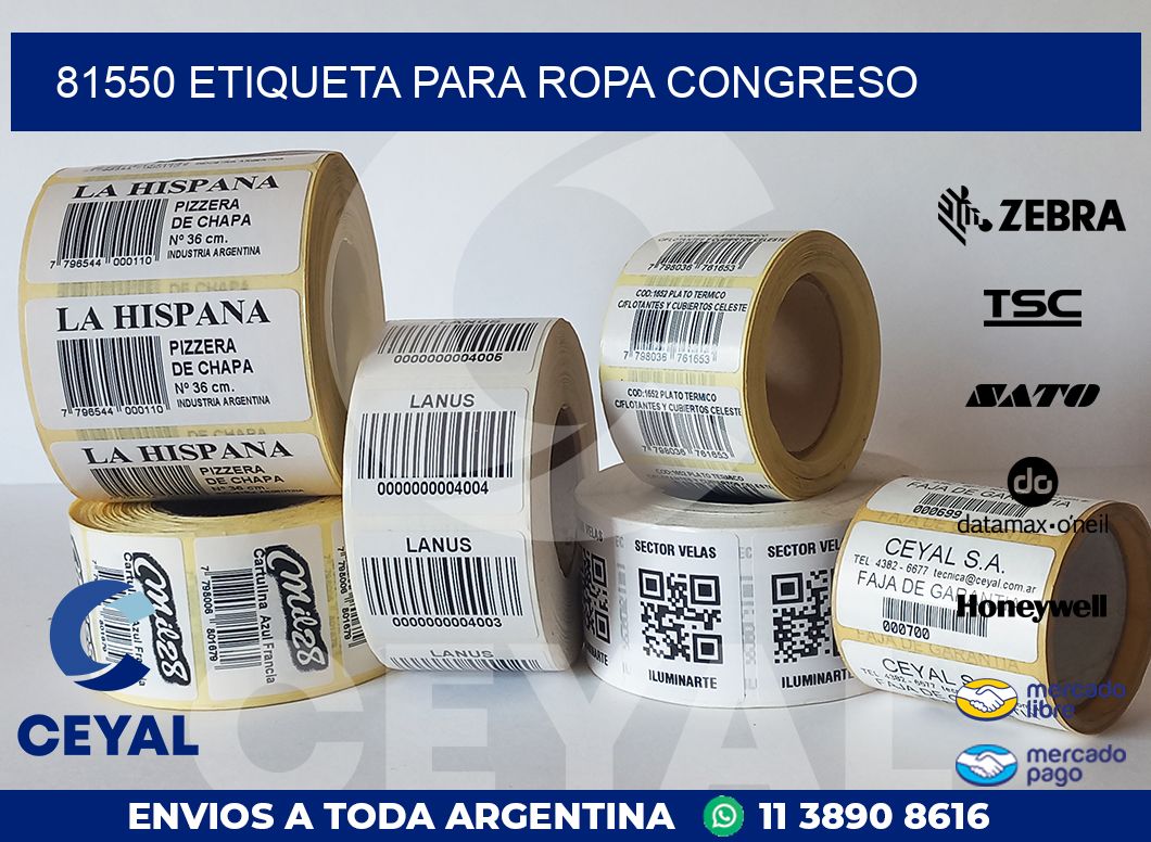 81550 ETIQUETA PARA ROPA CONGRESO