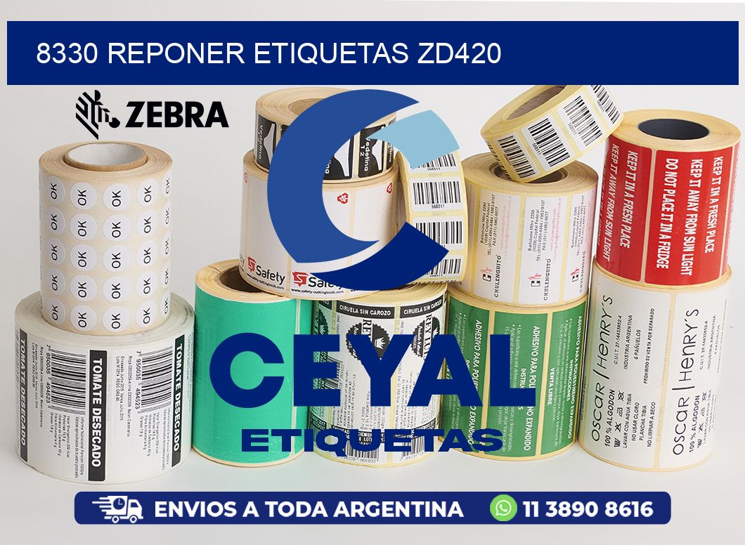 8330 REPONER ETIQUETAS ZD420