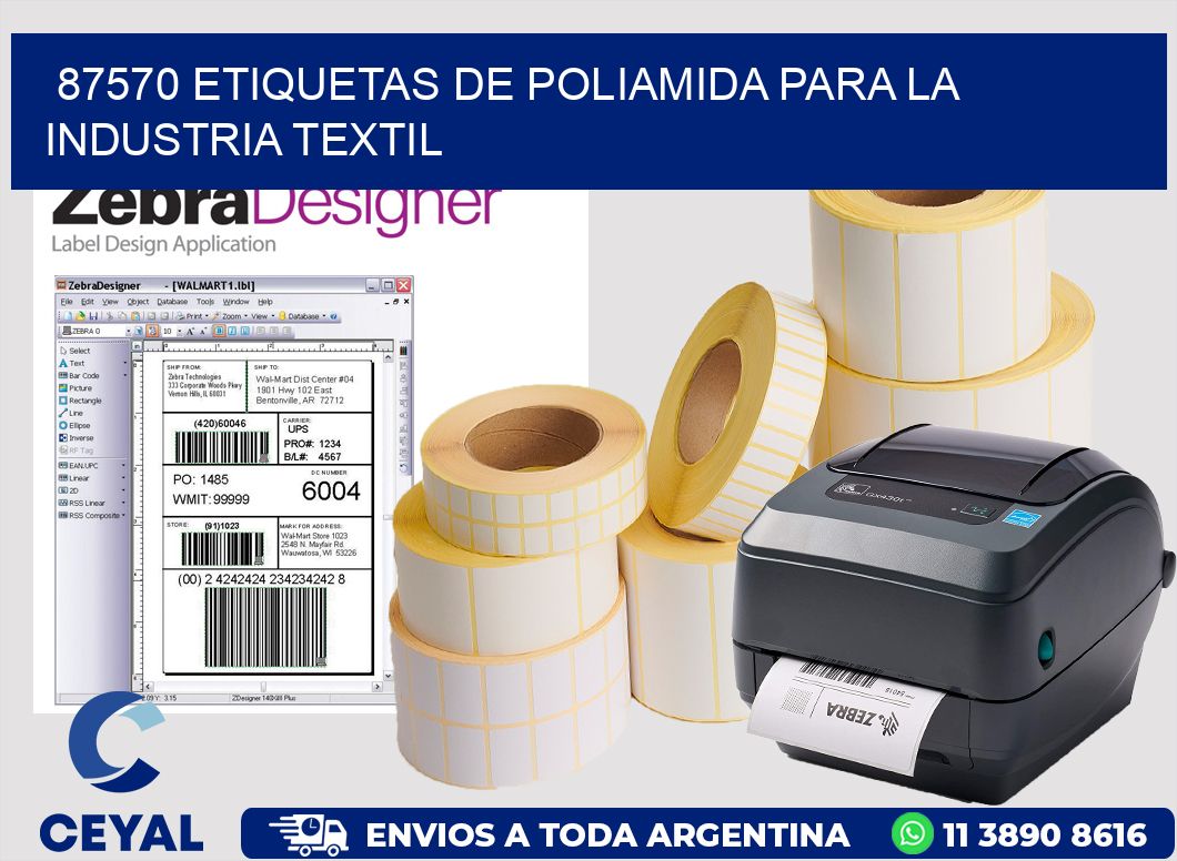 87570 ETIQUETAS DE POLIAMIDA PARA LA INDUSTRIA TEXTIL