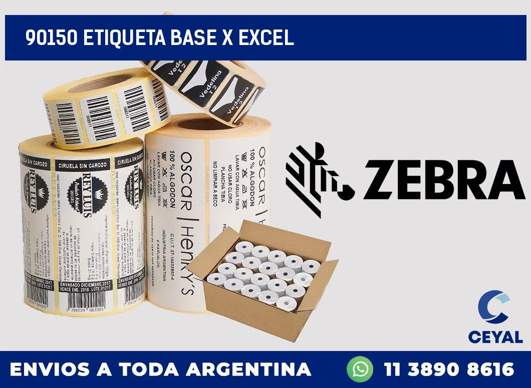 90150 etiqueta base x excel