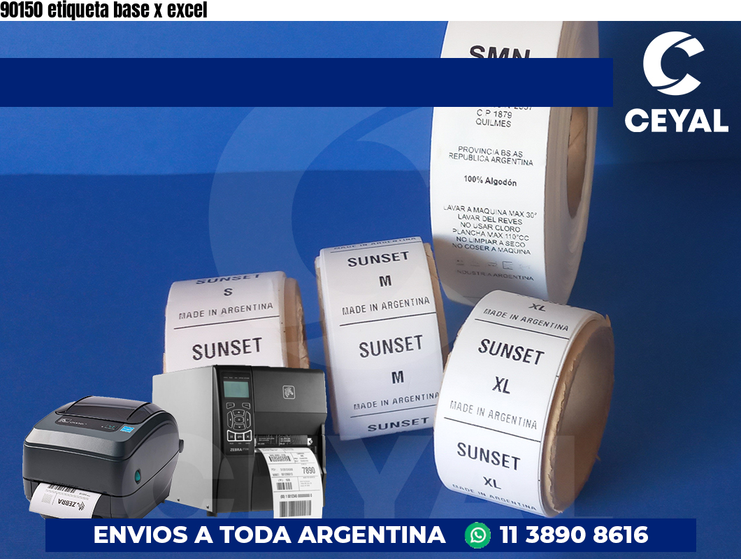 90150 etiqueta base x excel
