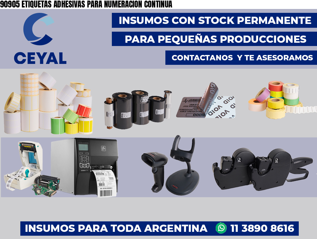 90905 ETIQUETAS ADHESIVAS PARA NUMERACION CONTINUA