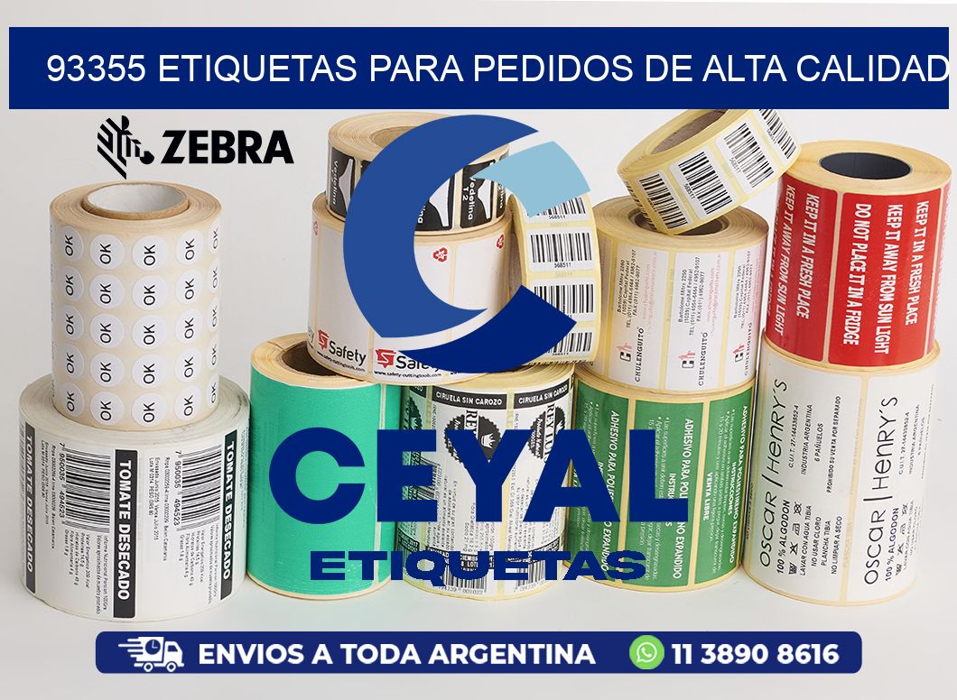 93355 ETIQUETAS PARA PEDIDOS DE ALTA CALIDAD