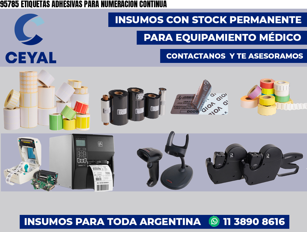 95785 ETIQUETAS ADHESIVAS PARA NUMERACION CONTINUA