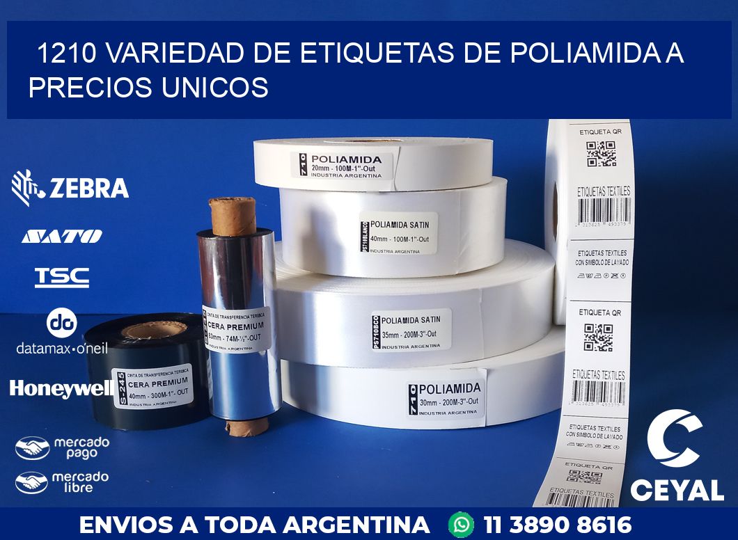 1210 VARIEDAD DE ETIQUETAS DE POLIAMIDA A PRECIOS UNICOS