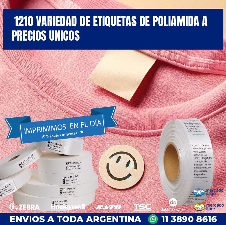 1210 VARIEDAD DE ETIQUETAS DE POLIAMIDA A PRECIOS UNICOS