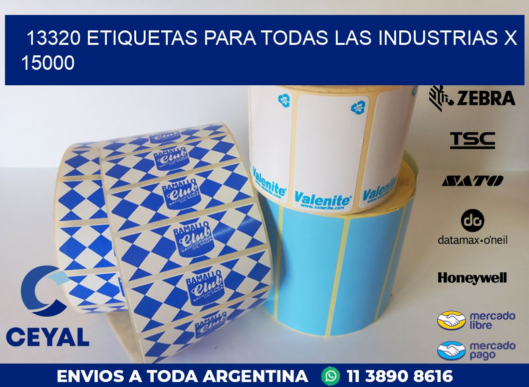 13320 ETIQUETAS PARA TODAS LAS INDUSTRIAS X 15000