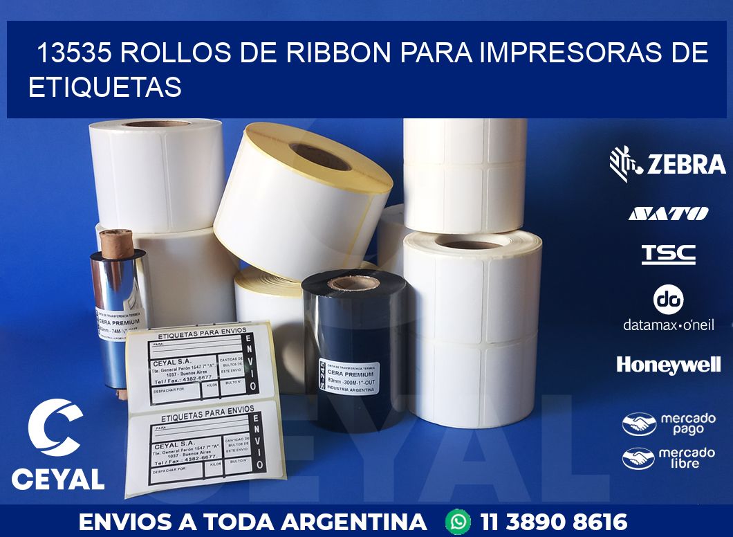 13535 ROLLOS DE RIBBON PARA IMPRESORAS DE ETIQUETAS