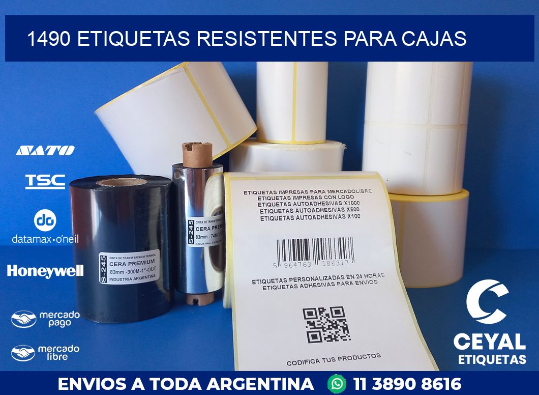 1490 ETIQUETAS RESISTENTES PARA CAJAS