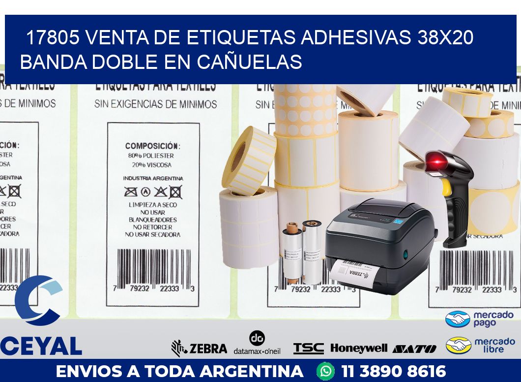 17805 VENTA DE ETIQUETAS ADHESIVAS 38X20 BANDA DOBLE EN CAÑUELAS