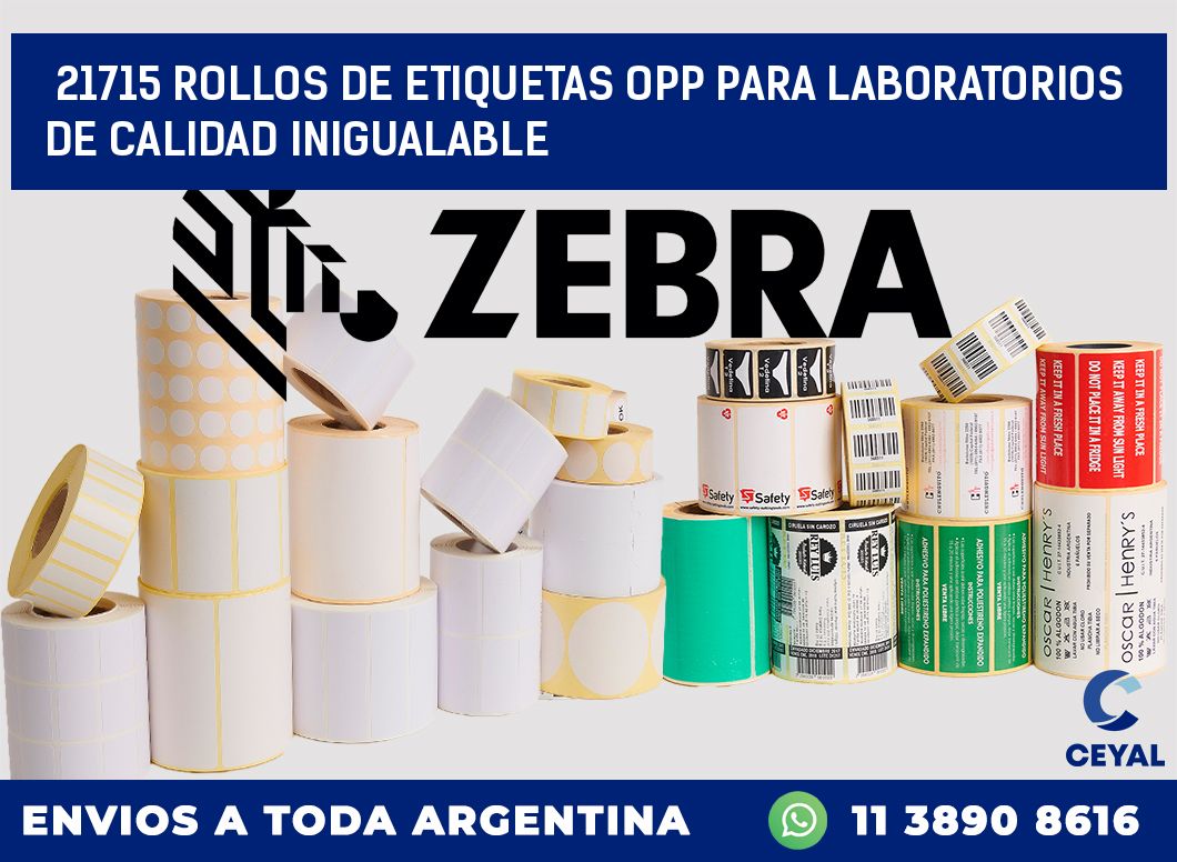 21715 ROLLOS DE ETIQUETAS OPP PARA LABORATORIOS DE CALIDAD INIGUALABLE