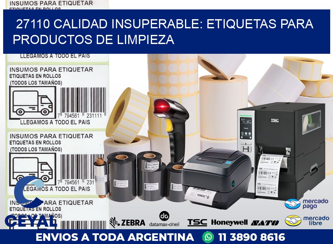 27110 CALIDAD INSUPERABLE: ETIQUETAS PARA PRODUCTOS DE LIMPIEZA