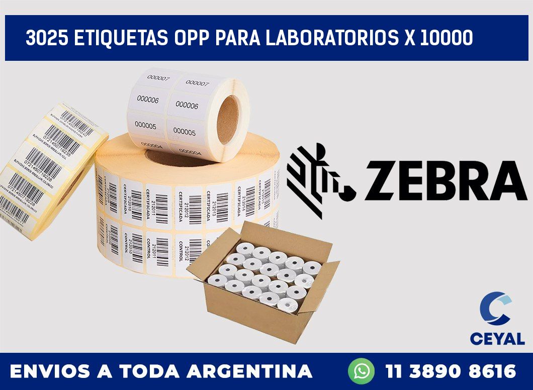 3025 ETIQUETAS OPP PARA LABORATORIOS X 10000