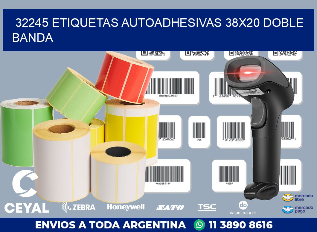 32245 ETIQUETAS AUTOADHESIVAS 38X20 DOBLE BANDA