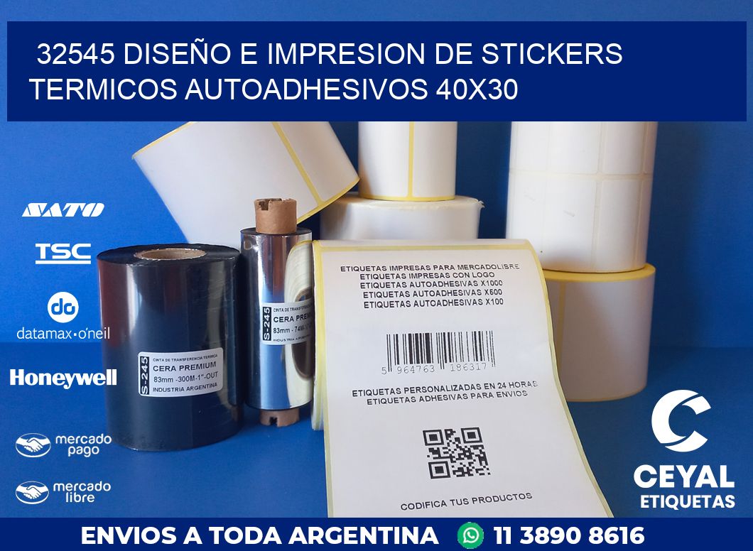 32545 DISEÑO E IMPRESION DE STICKERS TERMICOS AUTOADHESIVOS 40X30