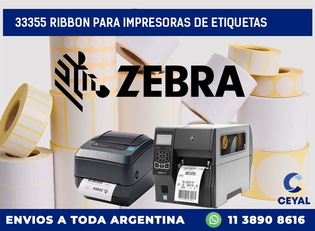 33355 RIBBON PARA IMPRESORAS DE ETIQUETAS