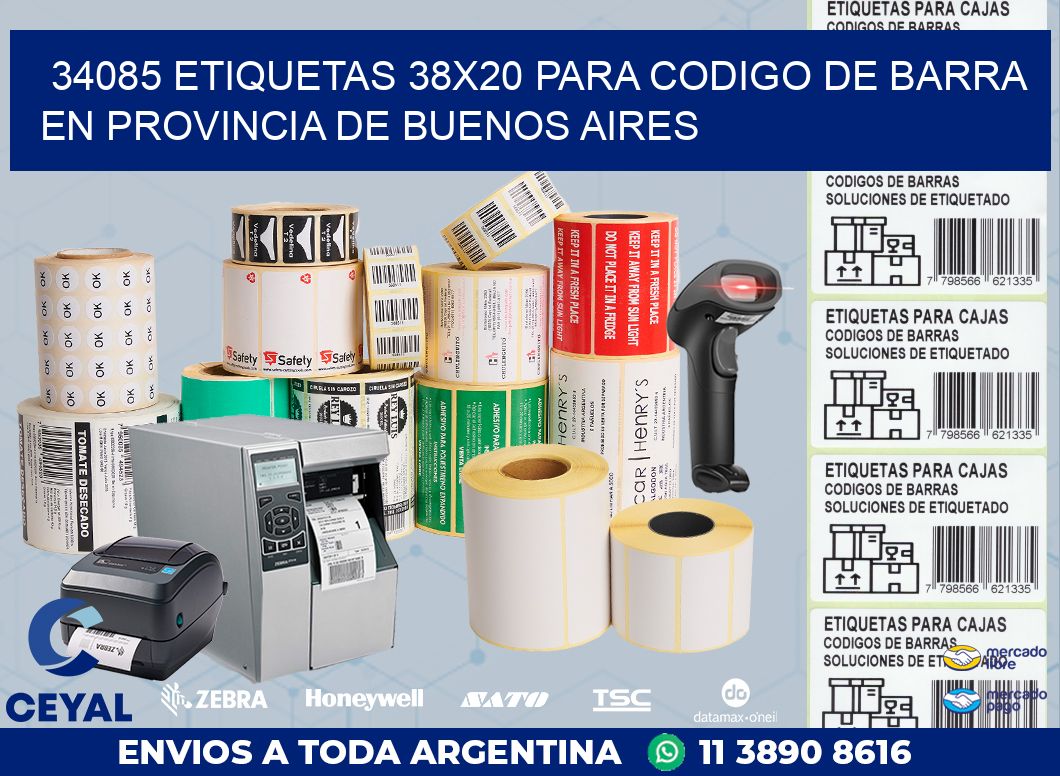 34085 ETIQUETAS 38X20 PARA CODIGO DE BARRA EN PROVINCIA DE BUENOS AIRES