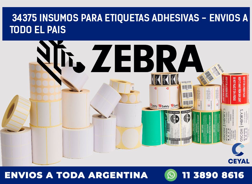 34375 INSUMOS PARA ETIQUETAS ADHESIVAS - ENVIOS A TODO EL PAIS