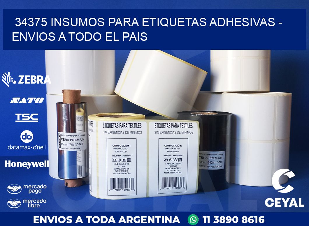 34375 INSUMOS PARA ETIQUETAS ADHESIVAS - ENVIOS A TODO EL PAIS