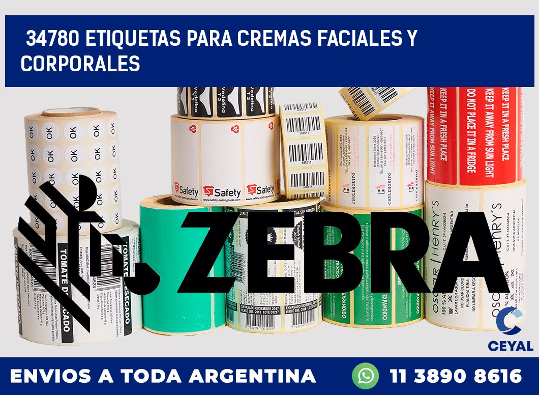 34780 ETIQUETAS PARA CREMAS FACIALES Y CORPORALES