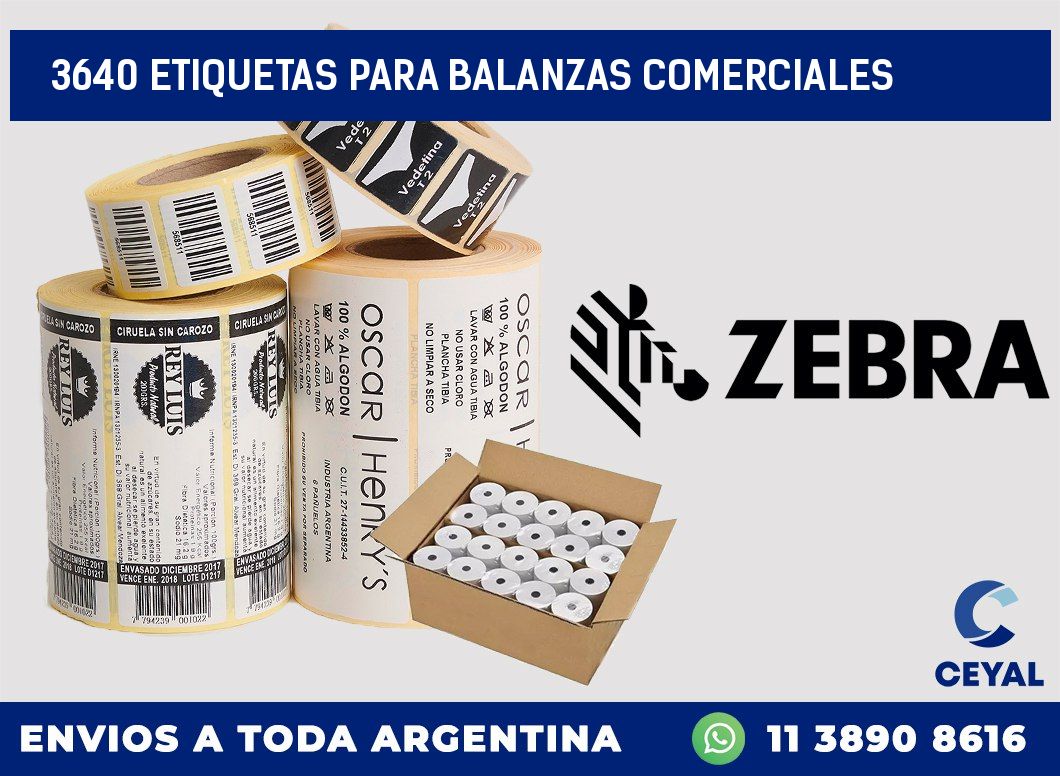 3640 ETIQUETAS PARA BALANZAS COMERCIALES